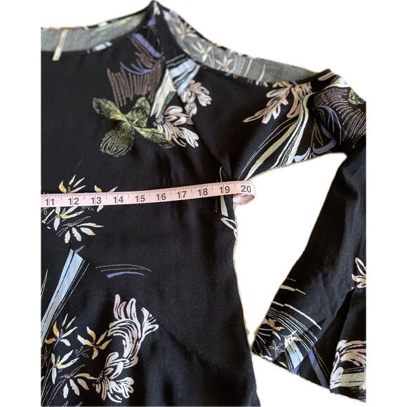 Free People Clear Skies Cold-Shoulder Tunic Dress Black Floral XS Boho Festival - Picture 6 of 8